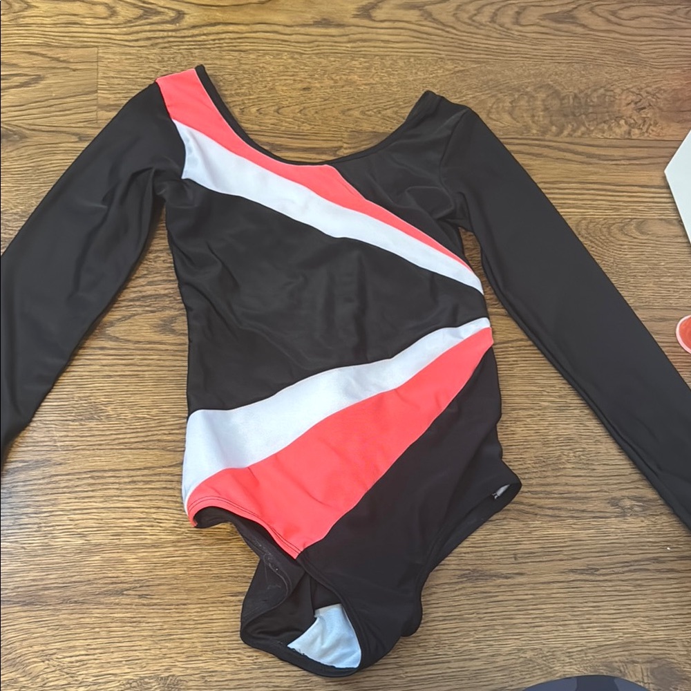 Black and Red Long Sleeve Leotard